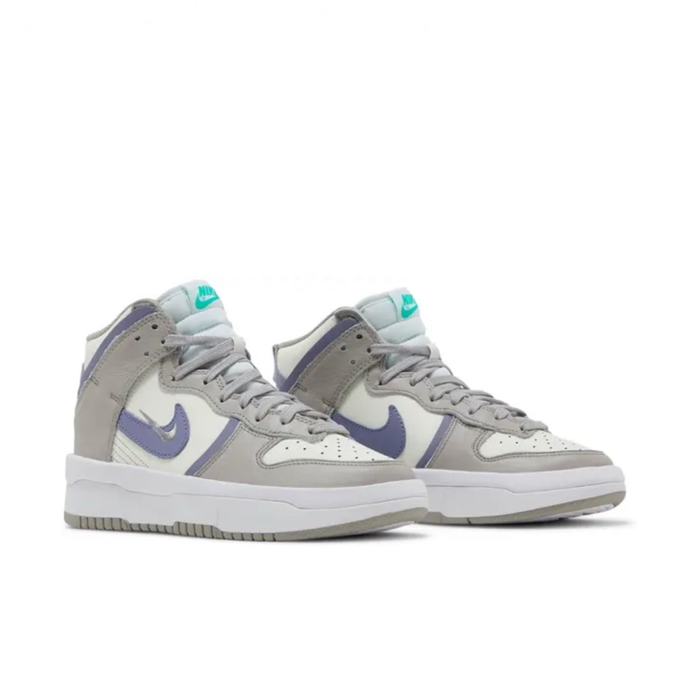 Nike Women’s Dunk High Up Iron Purple, Gray, and White Sneakers